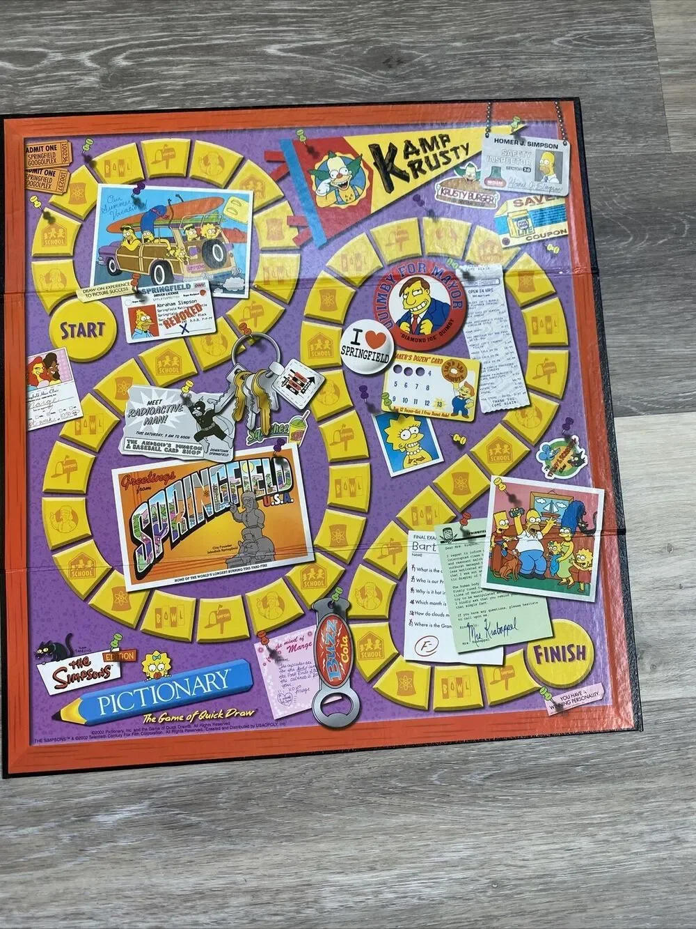 Pictionary The Simpsons Edition Board Game of Quick Draw USAopoly -READ